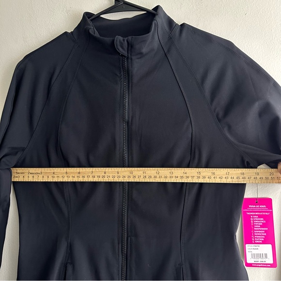 NWT Yogalicious Women’s Full Zip Stretch Thumbholes Black Athletic Jacket Size L - Picture 8 of 9